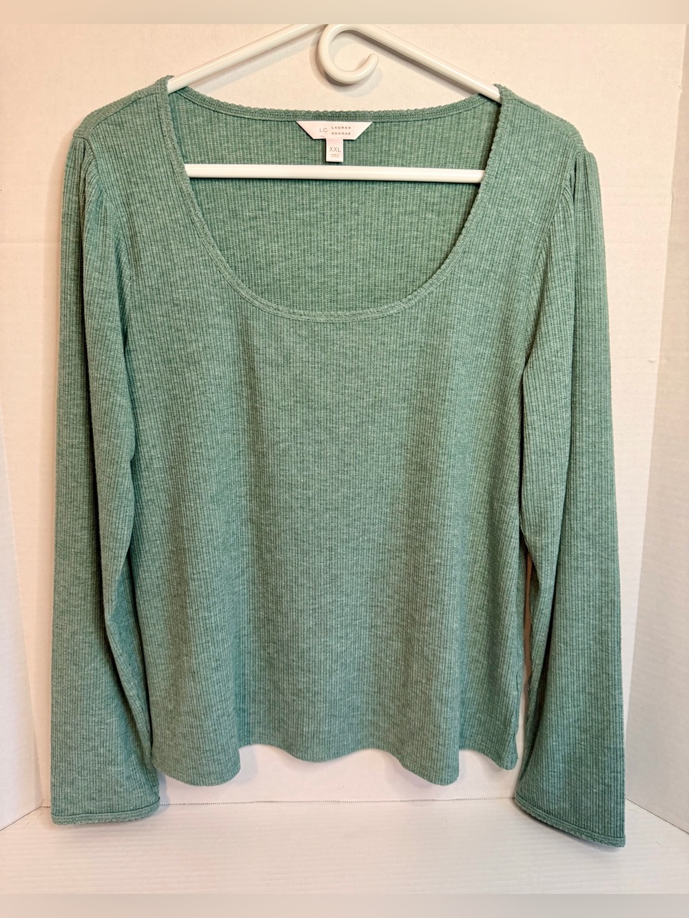 Lauren Conrad Women’s Scoop-neck Shirt- Green XXL